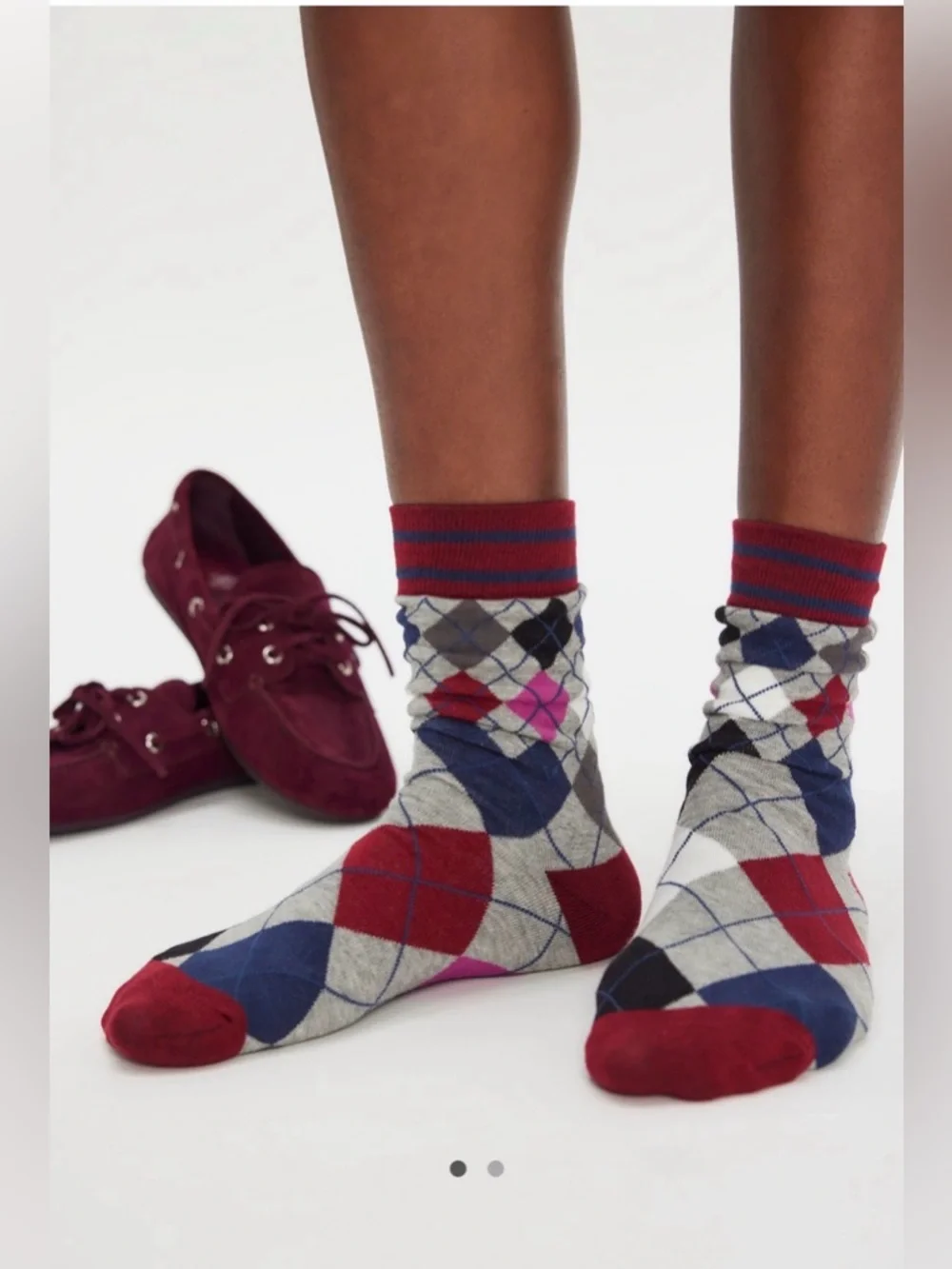 NWT Free People Argyle Socks Grey Combo